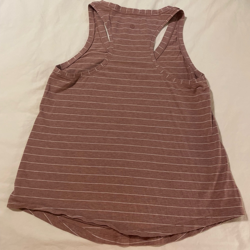 Lululemon sz 8, dusty rose and white stripe tank